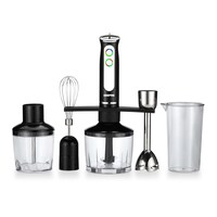 Geepas 5-In-1 Hand Blender - Portable LED Indicators |Chopper / Food Processor | Whisk |2 Speeds With 8 Variable Speeds, Stainless Steel Blade | Perfect Smoothies And Grinding Coffee| 2 Years Warranty