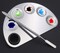 Stainless Steel Palette with Rod Spatula Set，Cosmetic Makeup Palette with Spatula Tool，Make Up Nail Art Pallete