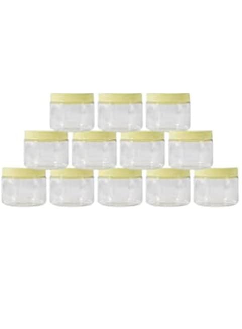 ALSAQER 12-Pieces (200 ml) Plastic Spice Storage Pet Jar -Sunpet Round Clear Jars with lid-Plastic Transperent Pet Bottles