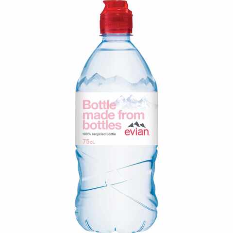 evian  Recycled Bottles Natural Mineral Water 750ml Pack of 12