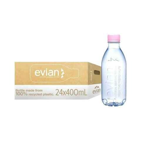 Buy evian (Recycled Bottles) Natural Mineral Water 400ml, Case of 24 Online