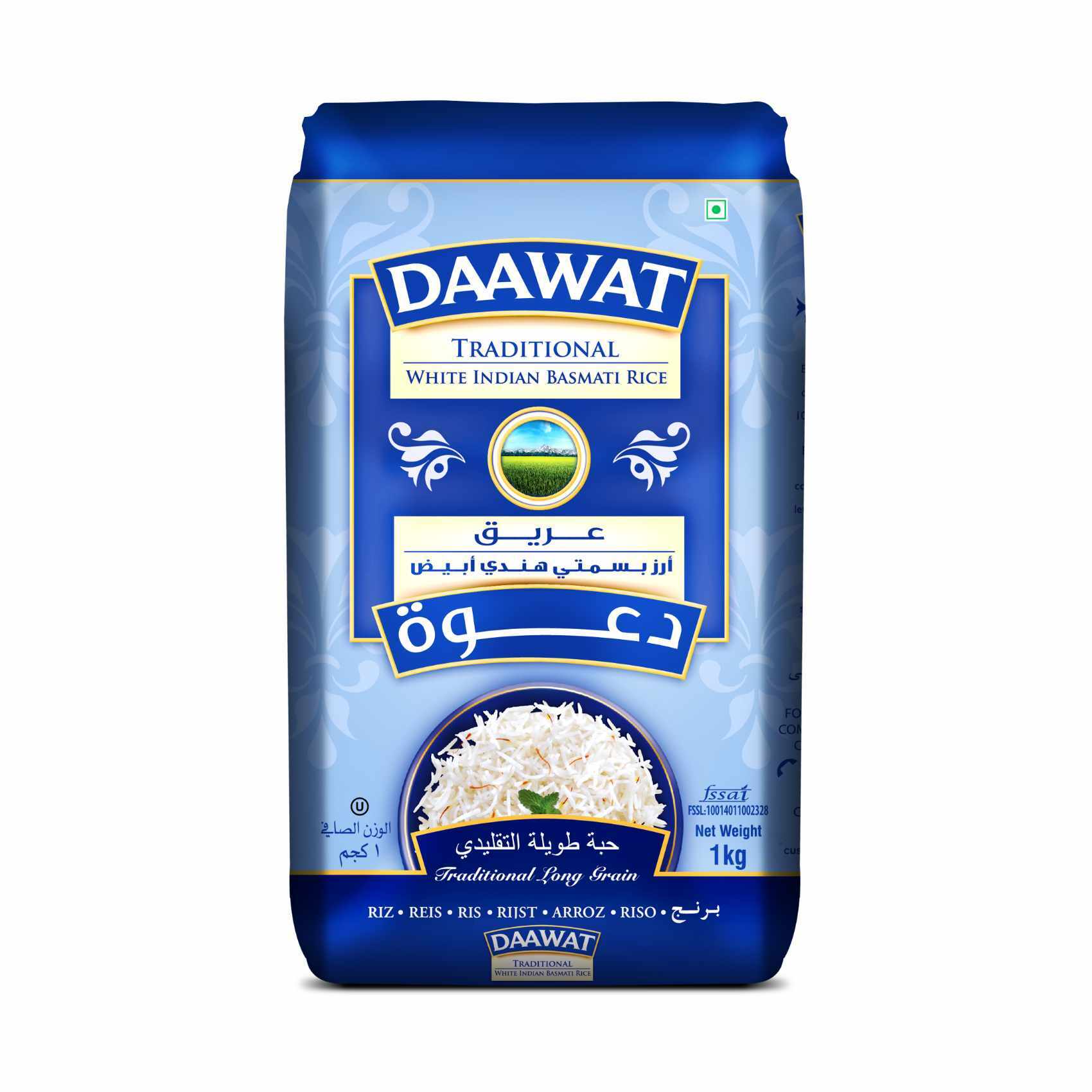Buy Daawat Traditional White Indian Basmati Rice 1kg Online Shop Food