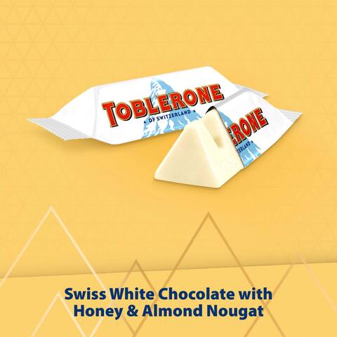 Toblerone Tiny Swiss White Chocolate Bar With Honey &amp; Almond Nougat Minis Sharing Pack 200g