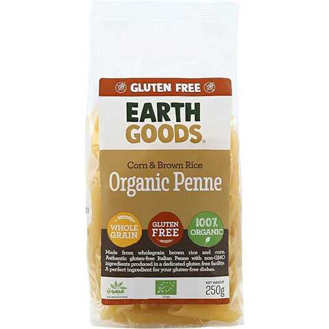 Earth Goods Gluten Free Organic Penne Brown Rice And Corn 250g