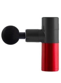 4 Speed Mini Portable Handheld Percussion Muscle Massager Gun for Pain Relief with 4 Massage Heads Red/Black