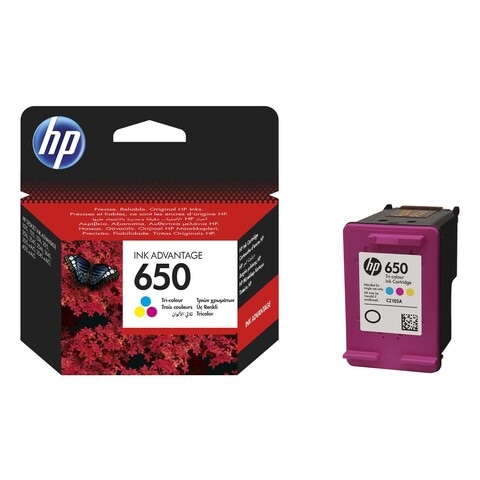 HP 650 Tricolor Original Ink Cartridge CZ102AK Page Yield 200 Pages