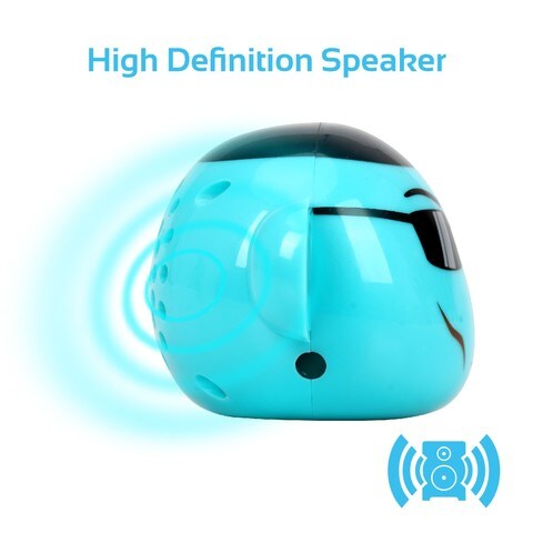 Promate Bluetooth Speaker, Portable Monkey Shape Multifunction Wireless Speaker with 3.5mm Audio Jack and Thumbs-up Adjustable Flexible Smartphone Holder for Tablets, Cell Phones, Ape Blue