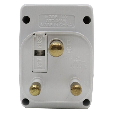 Oshtraco 3-Way Multi Socket Wall Adaptor 15Amp White