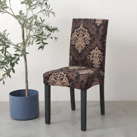 Deals For Less Luna Home Stretchable Chair Cover, Bohemia Design Brown