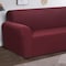 Docooler Stretch Sofa Slipcover Milk Silk Fabric Anti-Slip Soft Couch Sofa Cover 3 Seater Washable For Living Room Kids Pets(Wine Red)