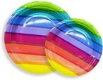 Buy Party Time 12-Pieces Serves 6, Rainbow Design Party Set of 9" Paper Plates  7" Paper Plates For Rainbow Theme Birthday Party Tableware Set for Wedding, Baby Shower, Birthday Party Supplies in UAE