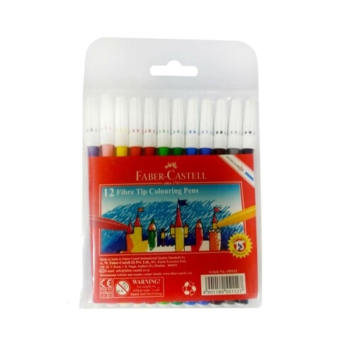 Faber Castell 12 Fibre Tip Colouring Pens
