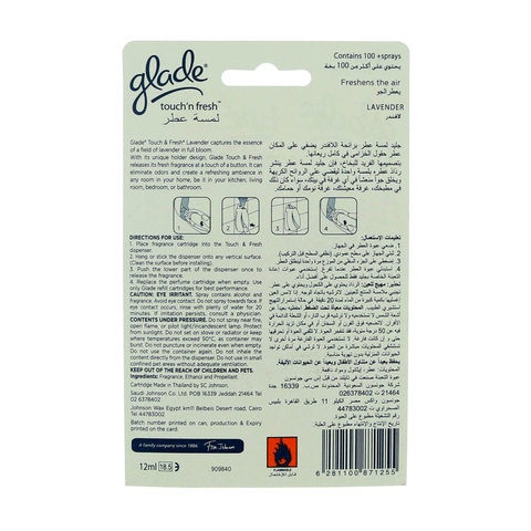 Buy Glade Touch N Fresh Lavender Air Freshener With Diffuser Refill 12ml  Online - Shop Cleaning & Household on Carrefour UAE