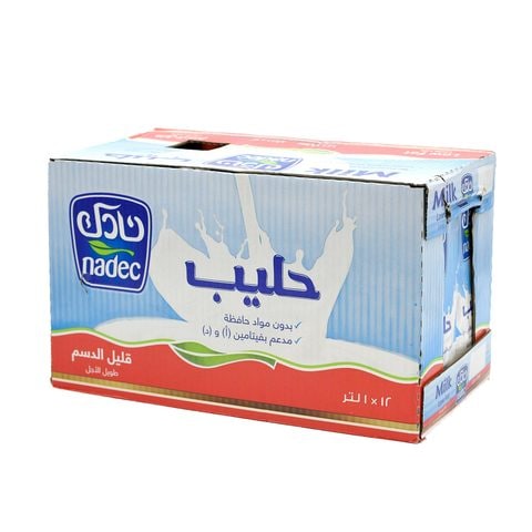 Nadec Long Life Low Fat Milk 1L &times; 12