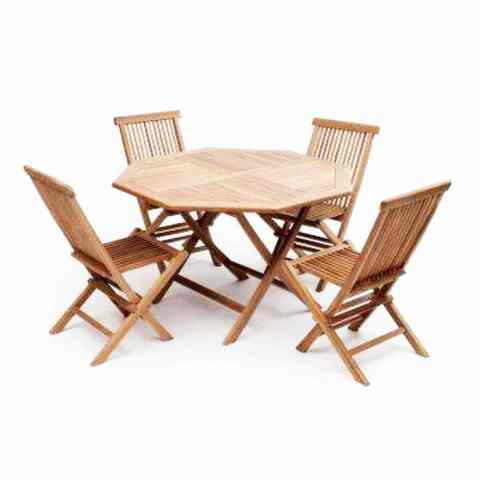 Paradiso Bali Octagonal Table With Chair Set Brown Pack of 5
