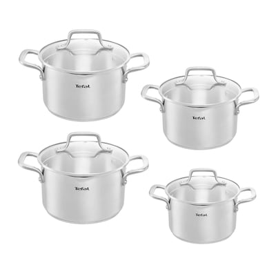Tefal Minute Cooking Set With Glass Lid 3 Stewpot Size 18-22-26 cm and  Frypan 20 cm D7A682F1