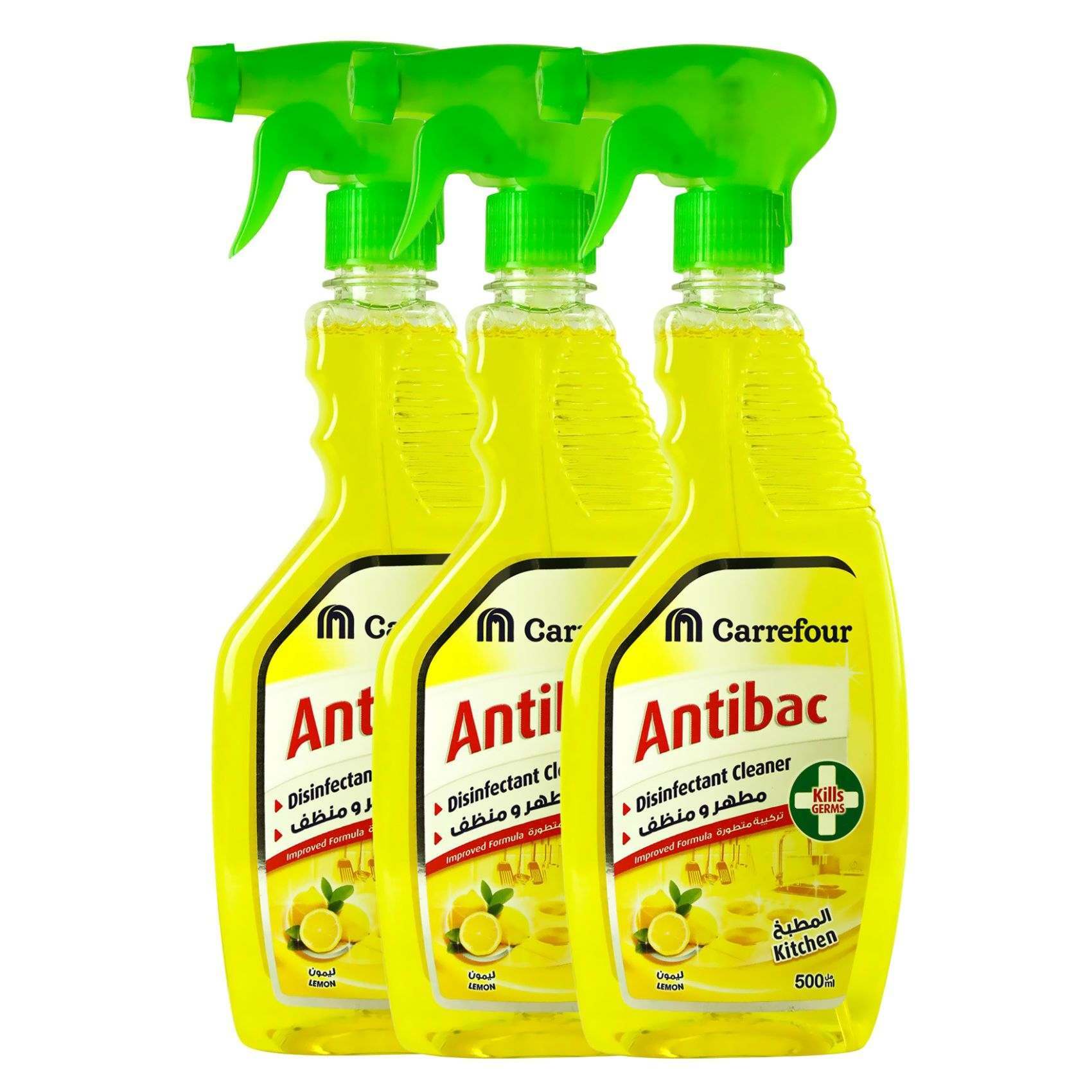Buy Carrefour Antibacterial Kitchen Cleaner 500ml x3 Online Shop Cleaning & Household on