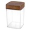 Evelin Jar With Lid Square Wood 1.9 Liter
