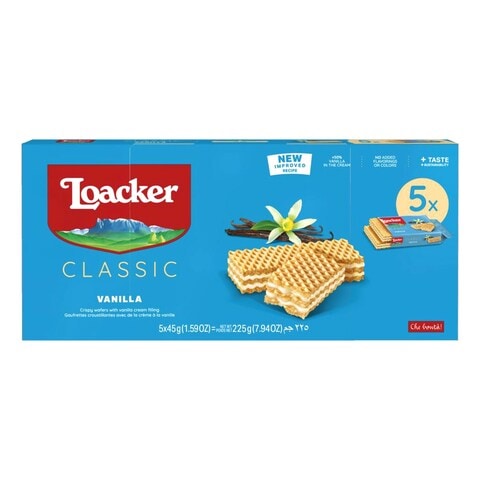 Loacker Classic Vanilla Wafers 45g Pack of 5