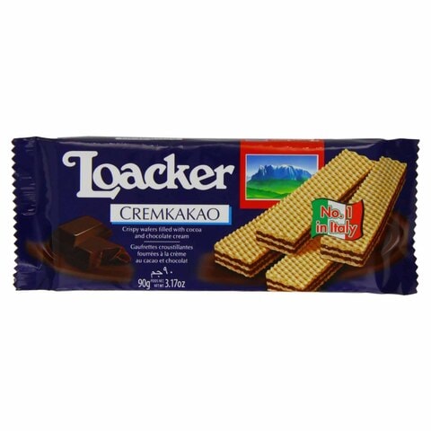Loacker Cocoa and Chocolate Cream Wafer - 90 gram