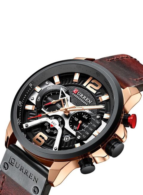 Curren - Men&#39;s Leather Chronograph Watch 8329