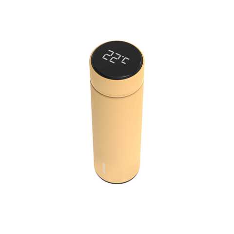 Porodo Smart Water Bottle, Cup With Temperature Indicator, Up To 12 Hours Of Thermal Insulation, Sports Drink Flasks, 500Ml, Touch Sensitive Display, Non-Slip Base - Orange