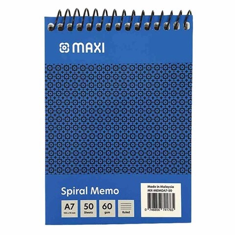 Maxi A7 Ruled Notebook 50 Sheets Blue