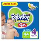 Buy Babyjoy Culotte Pants Diaper Size 4 Large 9-14kg Jumbo Pack White 44 Diapers in UAE