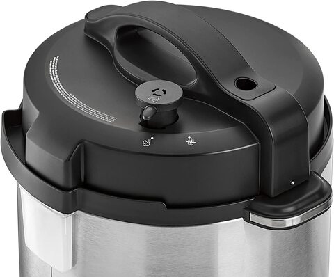 Black+Decker Smart Steam Pot, 1000W, 7 in 1, 6.0 L, Smart Programmable Electric Pressure Cooker, Black/Silver - PCP1000-B5