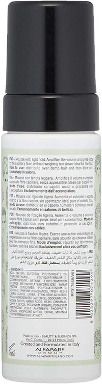 Alfaparf Milano Style Stories Volume Mousse Hair Styling Product - Ideal For Fine Hair - Light Hold - Lightweight Volumizing - Professional Salon Quality - 4.23 Fl Oz