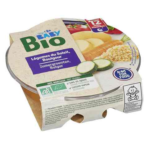 Carrefour Organic Baby Dish With Bulgur Vegetables 12 Months, 230g