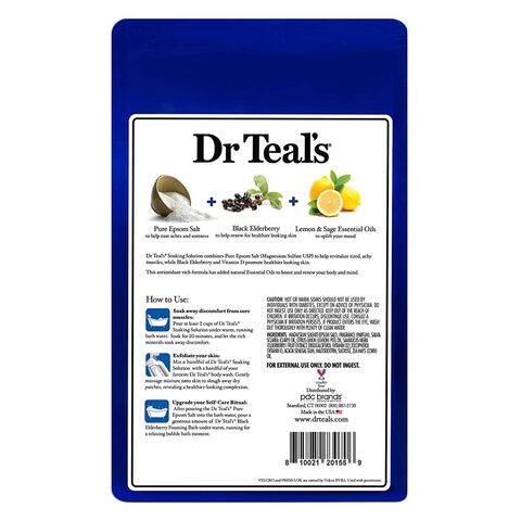 Dr. Teal&#39;s Pure Epsom Salt Soak Black Elderberry With Vitamin D 1. 36kg