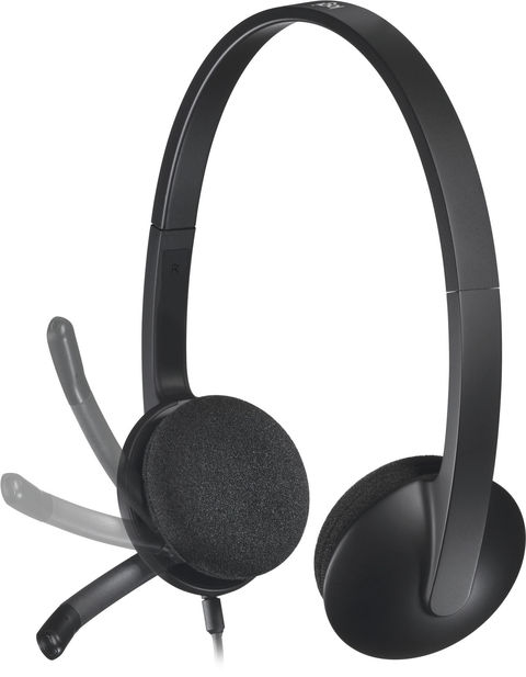 Logitech H340 PC On-Ear Headset With Mic Black