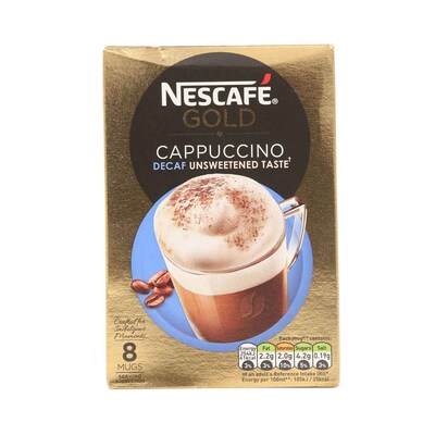 Nescafe Gold Cappuccino Unsweetened Taste Coffee 8 Sachets - 113.6g