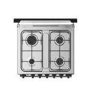 Akai Freestanding Cooker 60X60 4 Gas Burner Full Safety Cast Iron Support, Double Glass Oven Door, Auto Ignition, Mechanical Timer Function, CRMAM606BFS Black