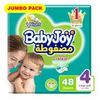 Buy Babyjoy Compressed Diamond Pad Diaper Size 4 Large 10-18kg Jumbo Pack 48 count in Saudi Arabia