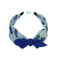 Aiwanto 2Pcs Bow Knot Fashion Headband Printed Design Hair Accessory for Ladies (Blue/Yellow)