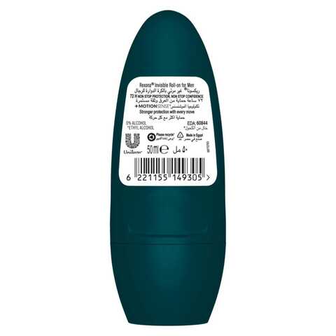 Rexona Men Antiperspirant Deodorant Roll On Antibacterial + Invisible 50ml