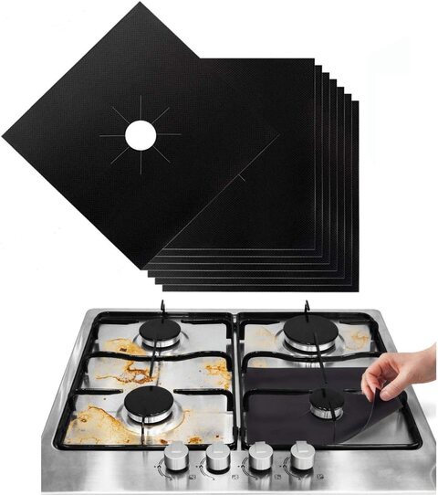 Aiwanto 8Pcs Gas Stove Burner Covers Non-Stick Gas Protectors Reusable Cover for Gas