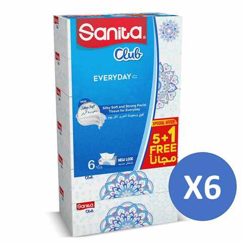 Sanita Club Facial Tissue 150 Sheets 30+6 Duplex Free