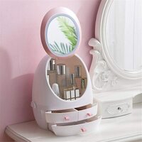 Aiwanto Portable Makeup Organiser, Makeup Tool Storage Box Jewelry and Cosmetic Display Case for Bathroom