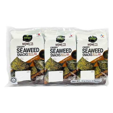 Bibigo Seaweed BBQ Snacks 5g Pack of 3