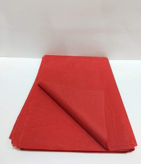 Red Dot Gift Tissue Paper 50 Sheets Size: 50 * 70 cm Wrapping DIY Tissues (15 Color Available) 17 Gram Use For T-Shirt, Dress, Abayas Wrapping. (Red, 50 * 70cm)