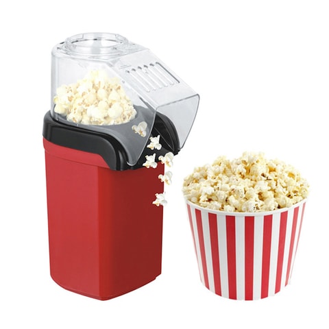 Decdeal - Small Popcorn Machine Household Healthy Hot Air Popcorn Popper Maker with Measuring Cup Easy to Operate 1200W 240V Hair Dryer Popcorn Machine, EU Plug