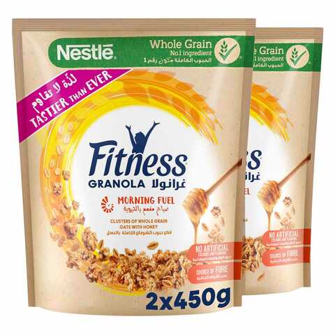 Buy Nestle Fitness Granola Honey Cereal Oats 450g Pack of 2 in UAE