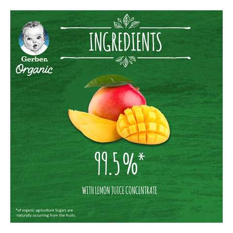 Gerber Organic Mango Puree Green 90g