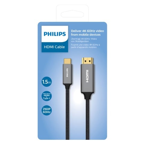 Philips Type C To HDMI Cable SWV5430 Black 1.5m