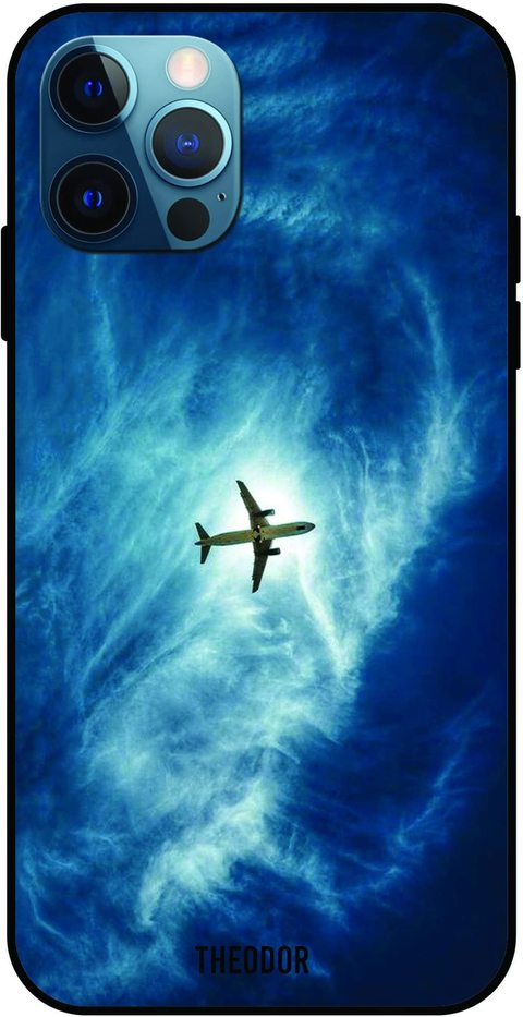 Theodor - Apple iPhone 12 Pro Max Case Plane In The Sky Flexible Silicone Cover