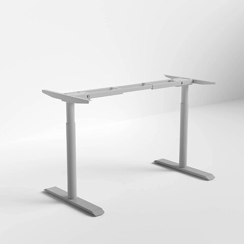 Navodesk Basic Desk Frame , Manual Height Adjustable Desk Frame, Underframe For Table Top, Pin Type, Grey