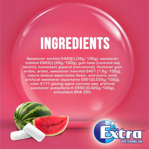 Wrigley&#39;s Extra Gum Watermelon, Bottle, 60 pellets
